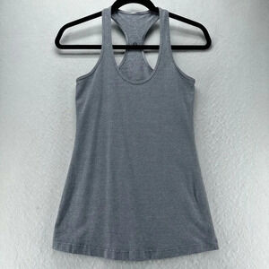 Lululemon Tank Top Womens Size 4 Cool Racerback Scoop Neck Shell Athletic Gray